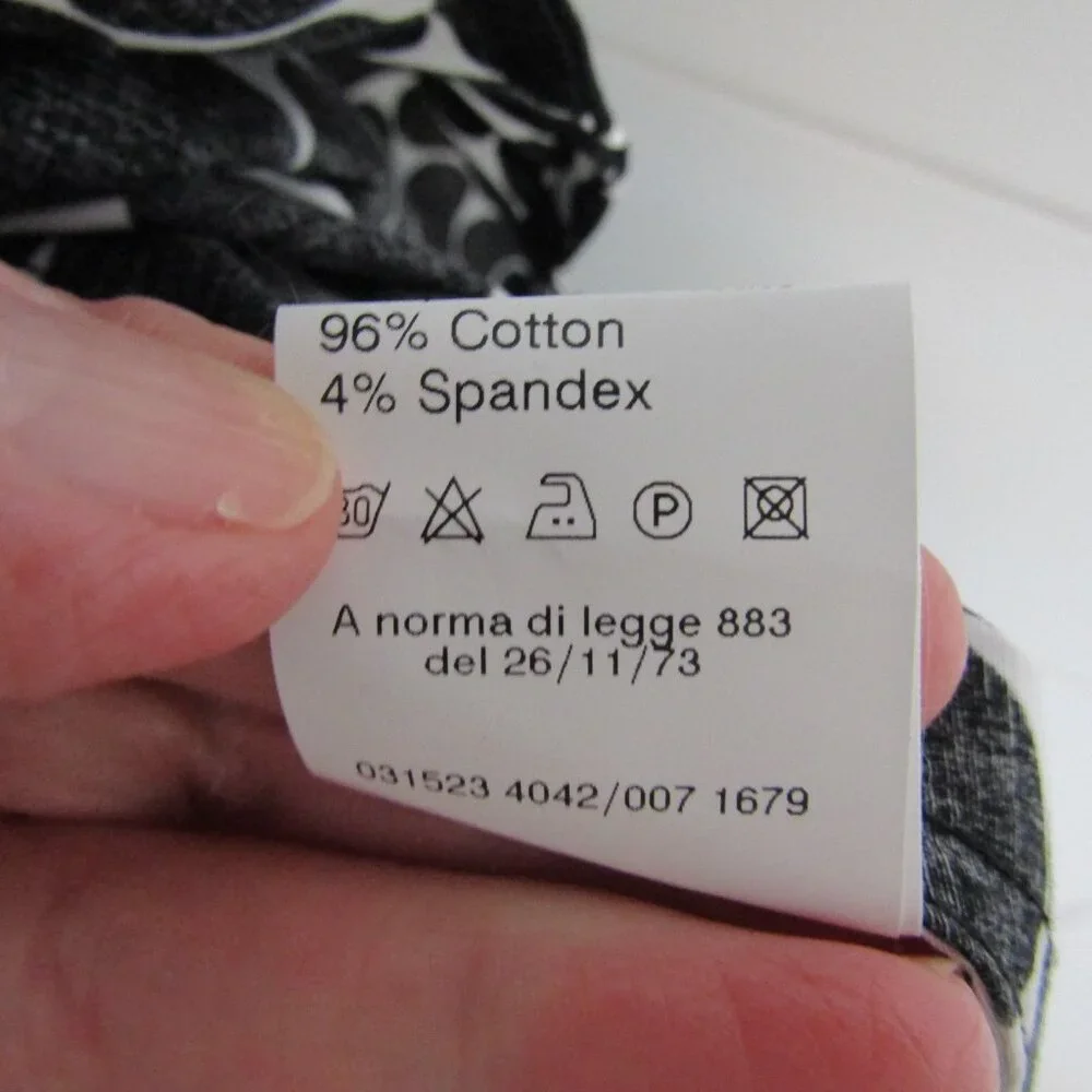 PESERICO Italy Black & White Polka Dotted Cotton Dress & Belt--Size 46/10 - Picture 5 of 5